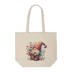 Spring Garden Gnome Custom Canvas Tote Bag